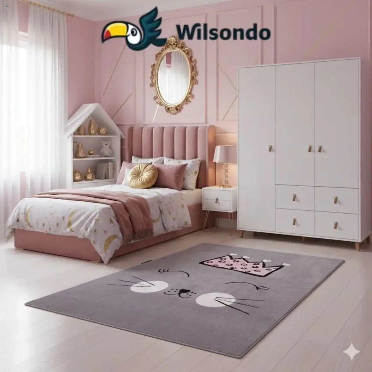 Wilsondo Moderná detská izba v bielo-zlatých tónoch (01.09. - 31.12.2025) - Akčná ponuka