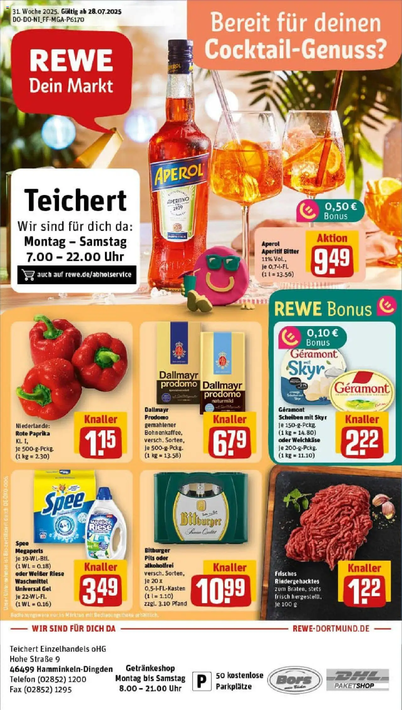 REWE Prospekt ab 27.07.2025 nächste Woche - Prospekt Hamminkeln	
