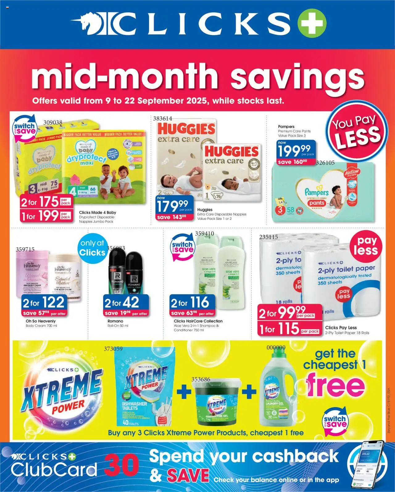 Clicks Mid-Month Savings from 09/09 - 22/09/2025 > Promotions