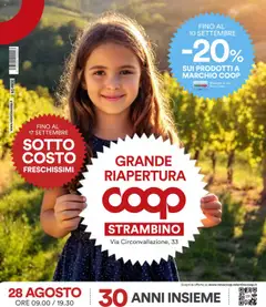 Anteprima dell'opuscolo Volantino Grande riapertura Strambino dal negozio COOP valido da 28/08/2025