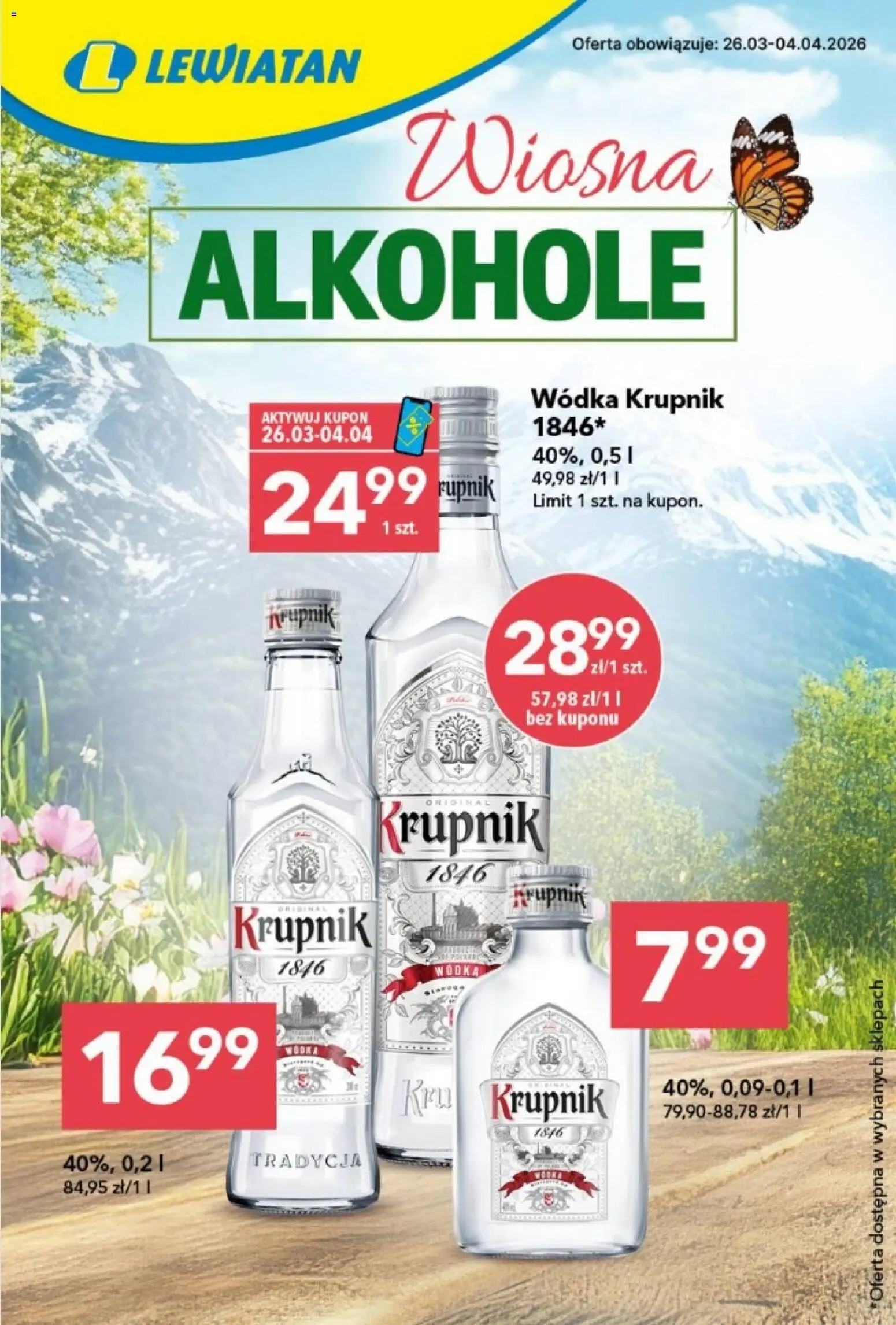 Pogląd gazetki "Lewiatan gazetka - Alkohole" ze sklepu Lewiatan ważnej od 26.03.2026