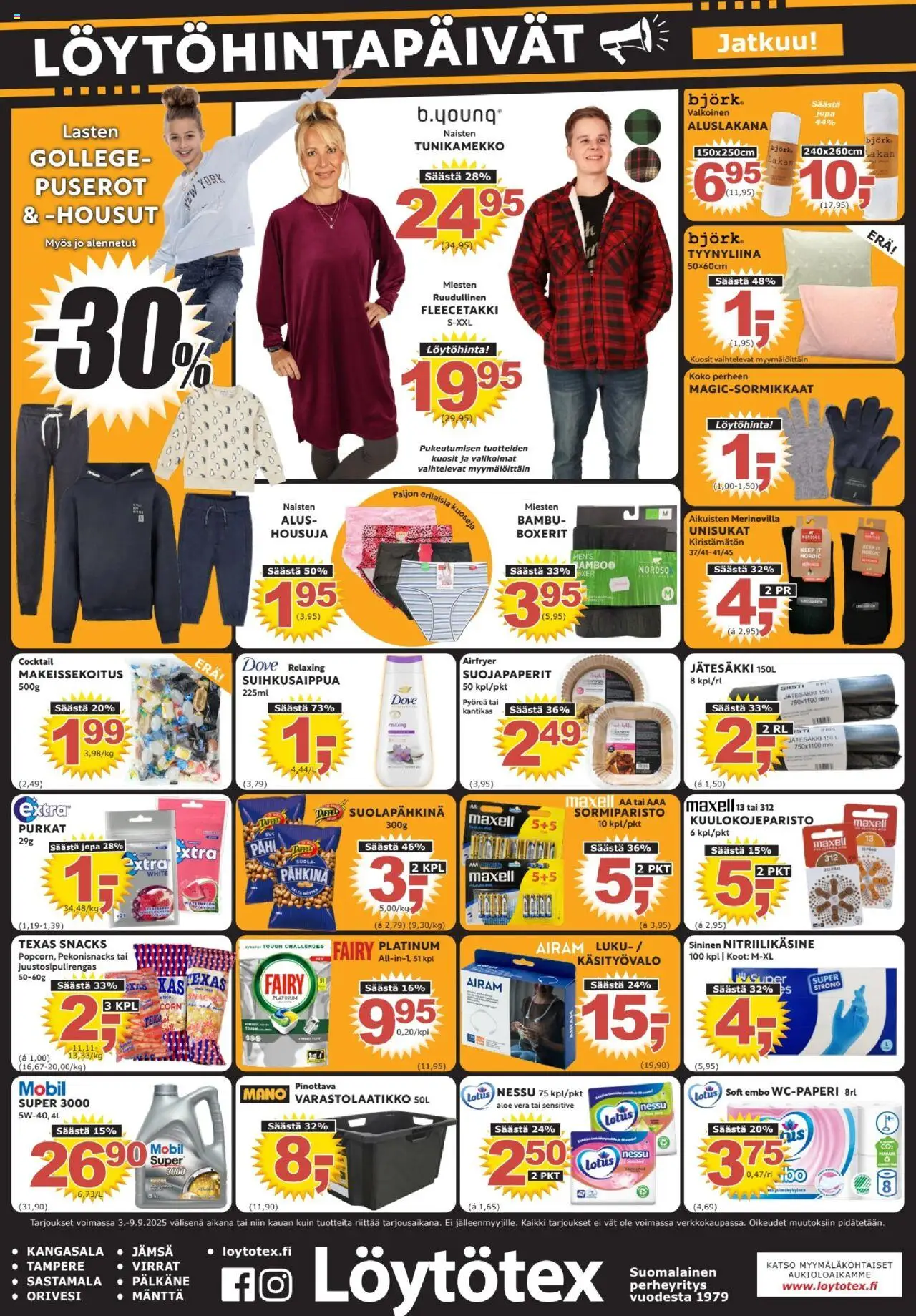 Löytötex-kaupan Tarjoukset voimassa 03/09/2025 - Sivulla 1