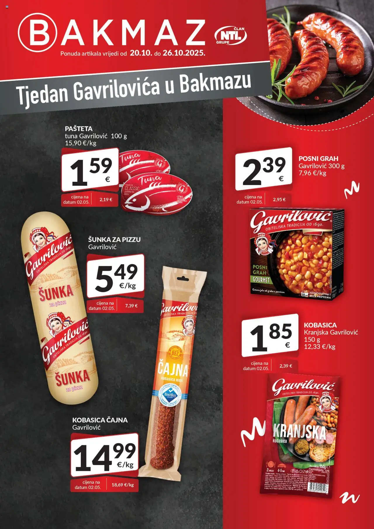 Bakmaz aktualni Tjedan Gavrilovića vrijedi od 20.10.2025 - tjedna akcija broj stranice 1