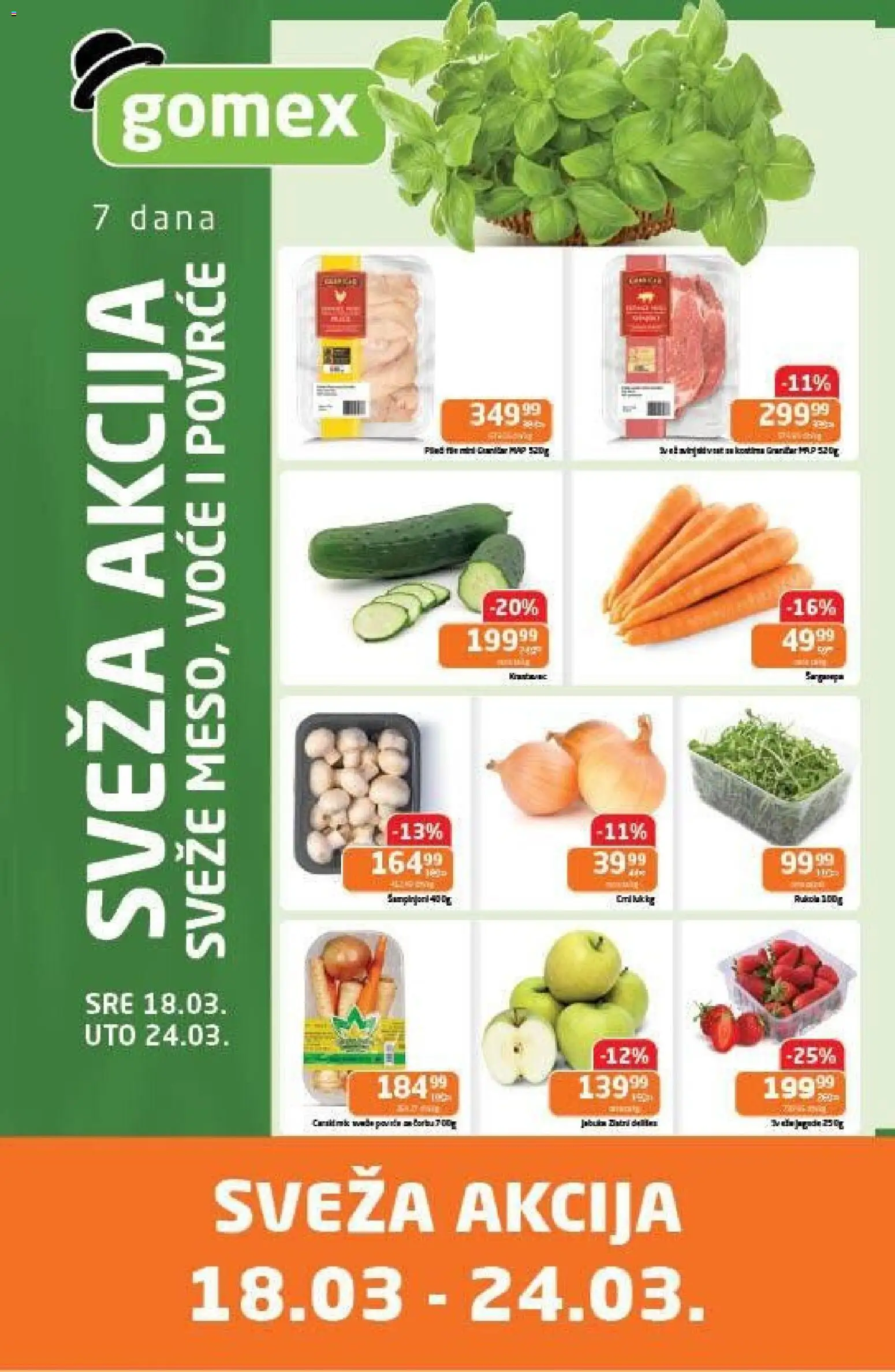 Pregled Gomex kataloga - važi od 18.03.2026 - Povrće, Voće