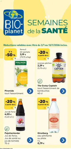 Voorbeeld van Publicité van winkel BioPlanet geldig vanaf 02/01/2026