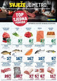 Pregled letka Metro - Top ponuda tjedna trgovine Metro vrijedi od 30.03.2026