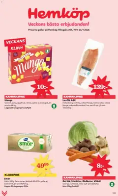 Förhandsgranska reklamblad Aktuella reklamblad Hemköp från butik Hemköp gäller från 19/01/2026