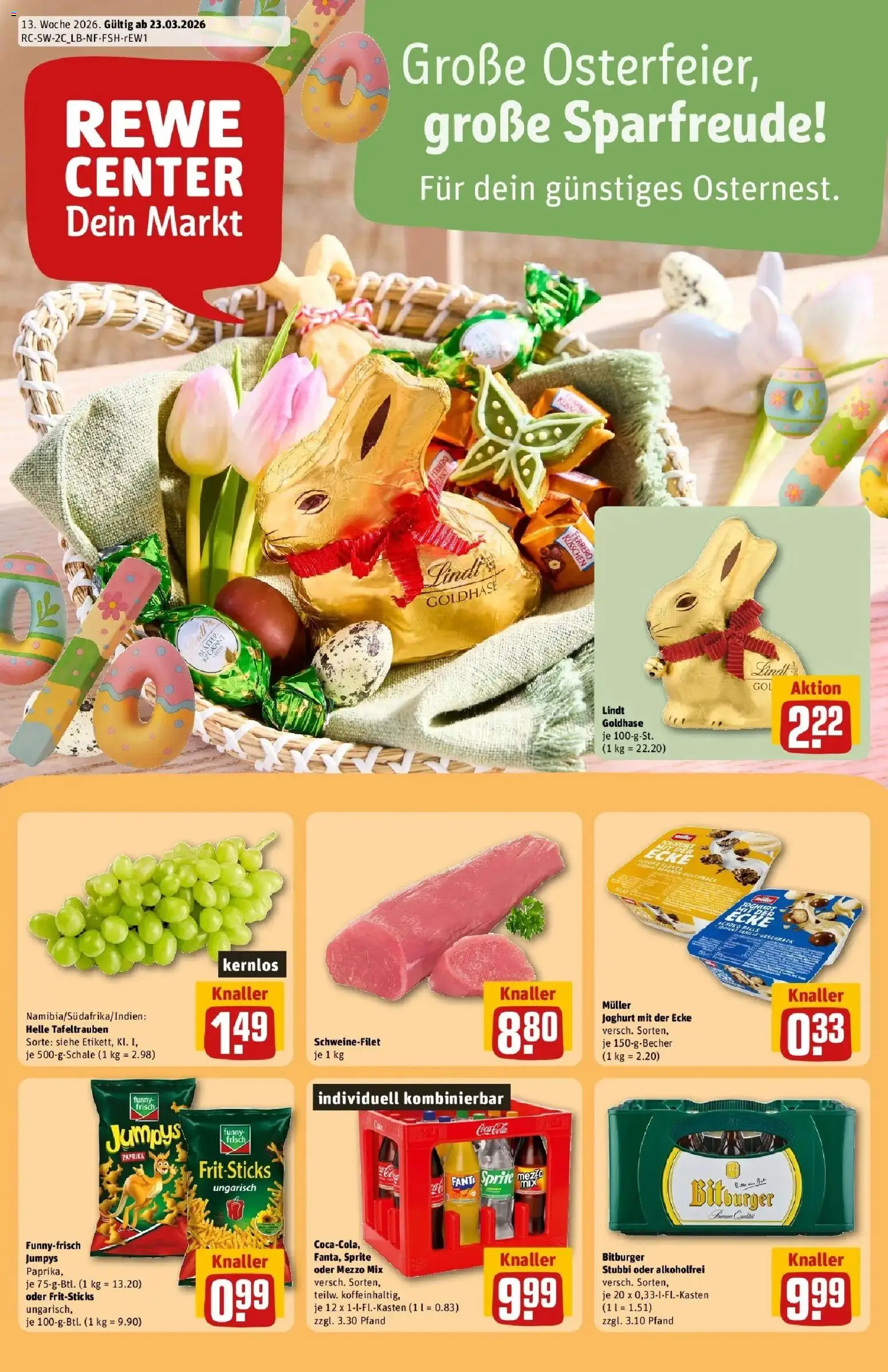 Vorschau von dem Prospekt des Geschäftes Rewe, gültig ab dem 23.03.2026