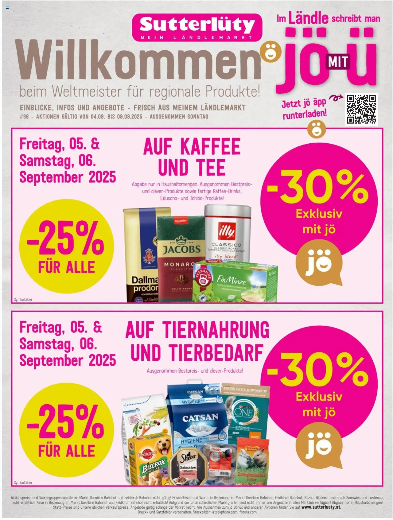  Sutterlüty Flugblatt ab (04.09.2025 - 09.09.2025) - Seite 1 - Kaffee, Wurst, Tee, Käse