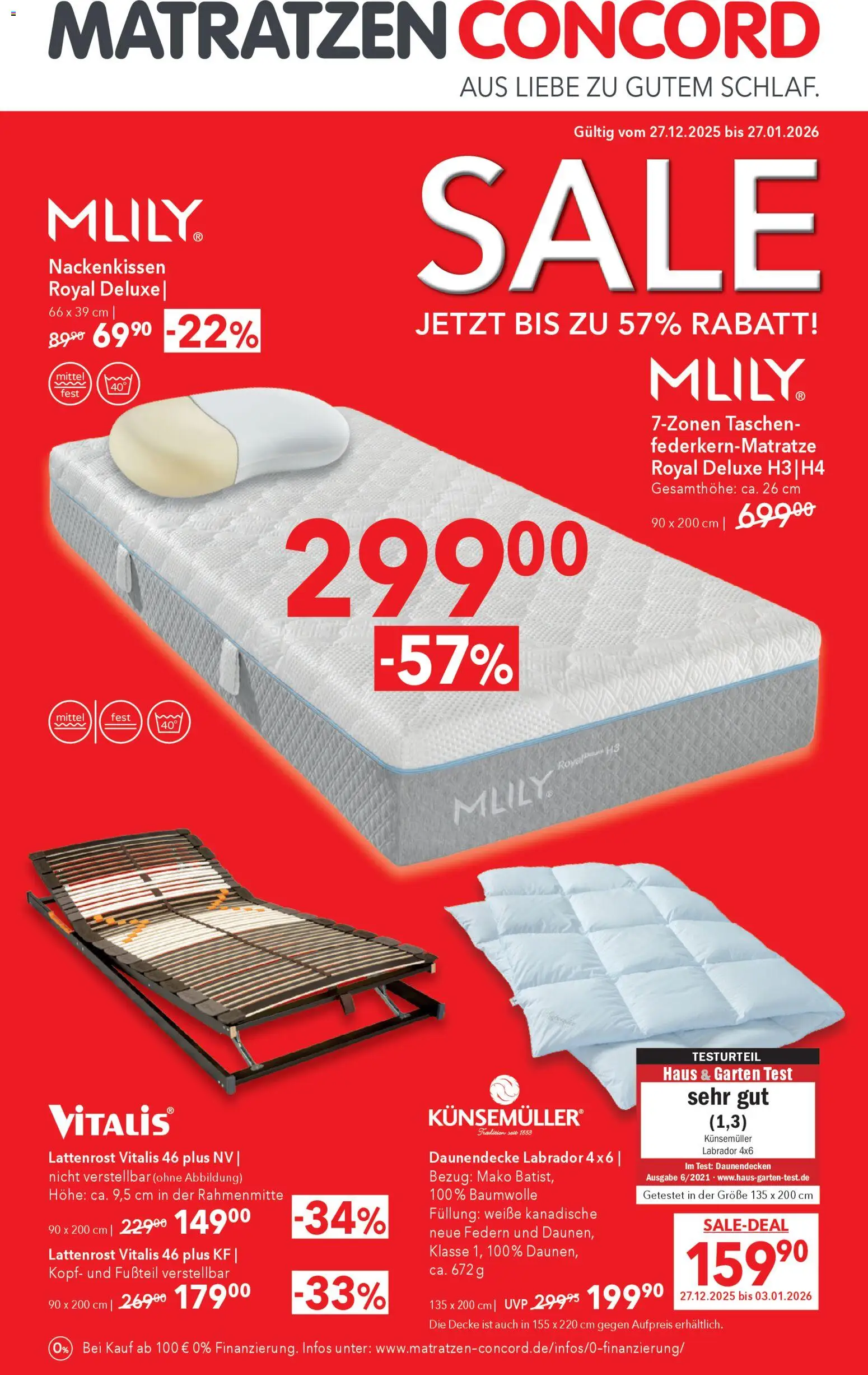 Vorschau von dem Prospekt des Geschäftes Matratzen Concord, gültig ab dem 27.12.2025