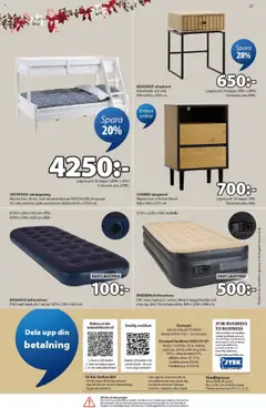 Förhandsgranska reklamblad Aktuella reklamblad JYSK från butik JYSK gäller från 20/10/2025 | Sida : 23