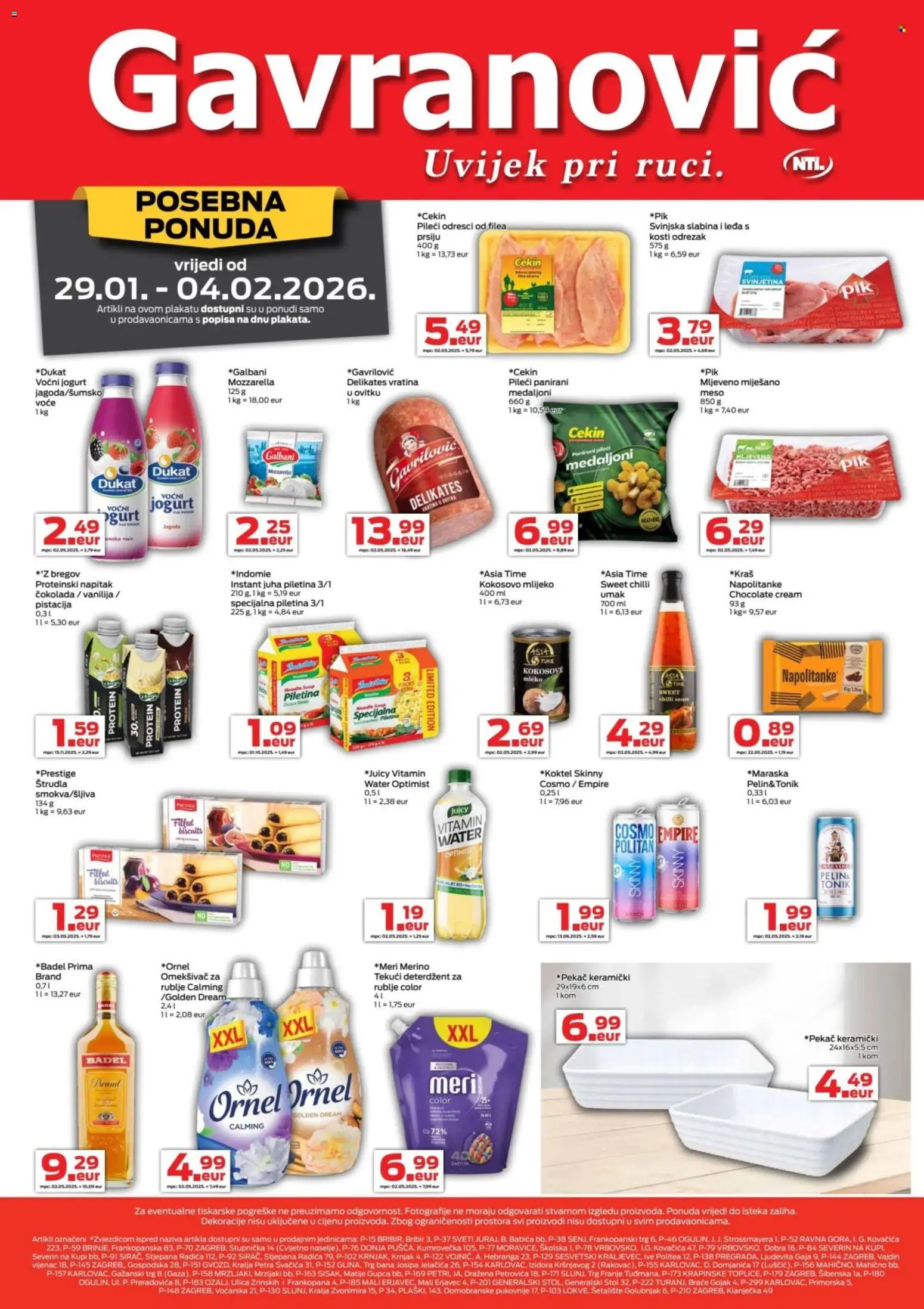 Pregled letka Katalog trgovine Gavranović vrijedi od 29.01.2026