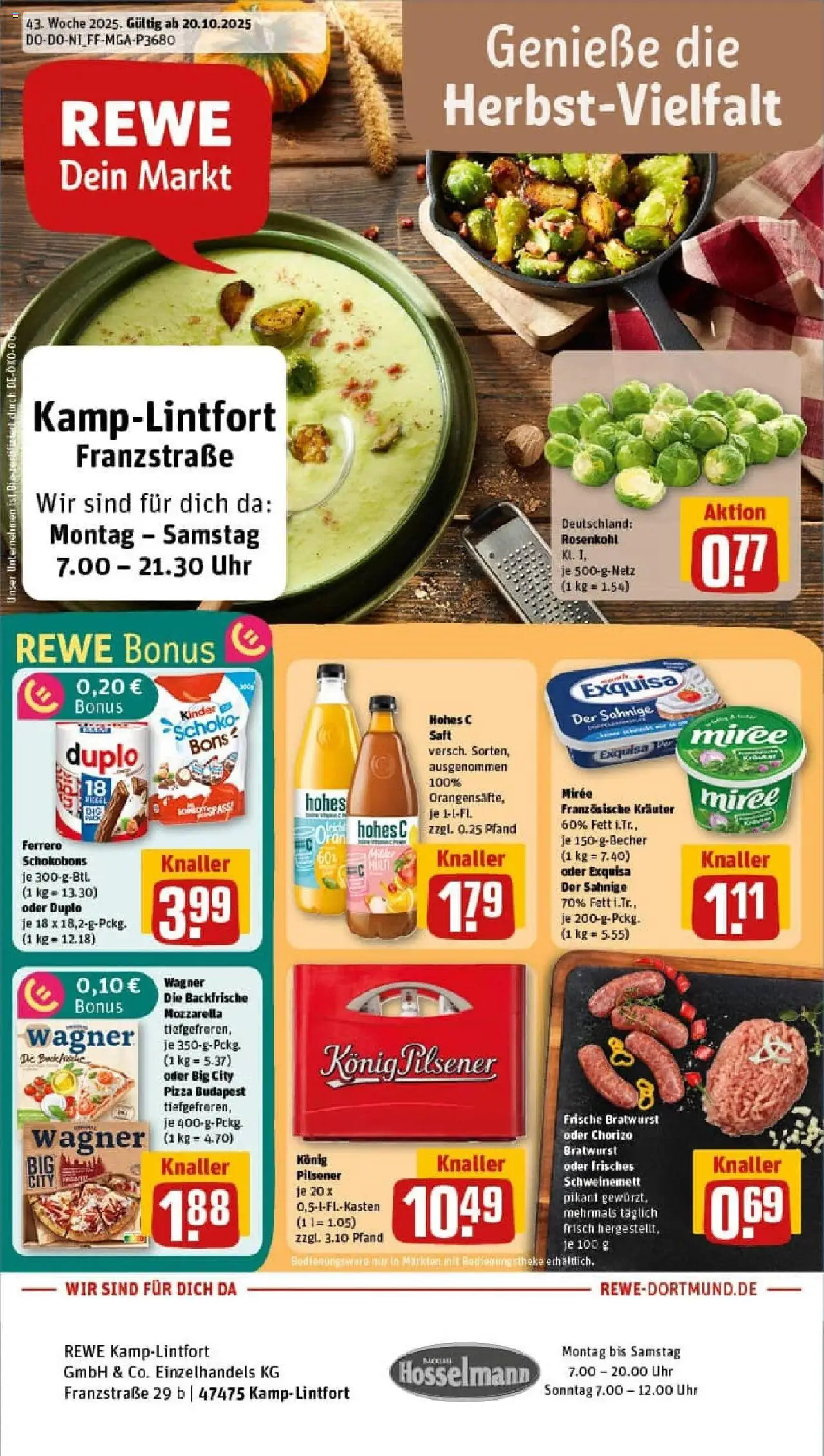 REWE Prospekt ab 19.10.2025 nächste Woche - Prospekt Kamp-Lintfort	