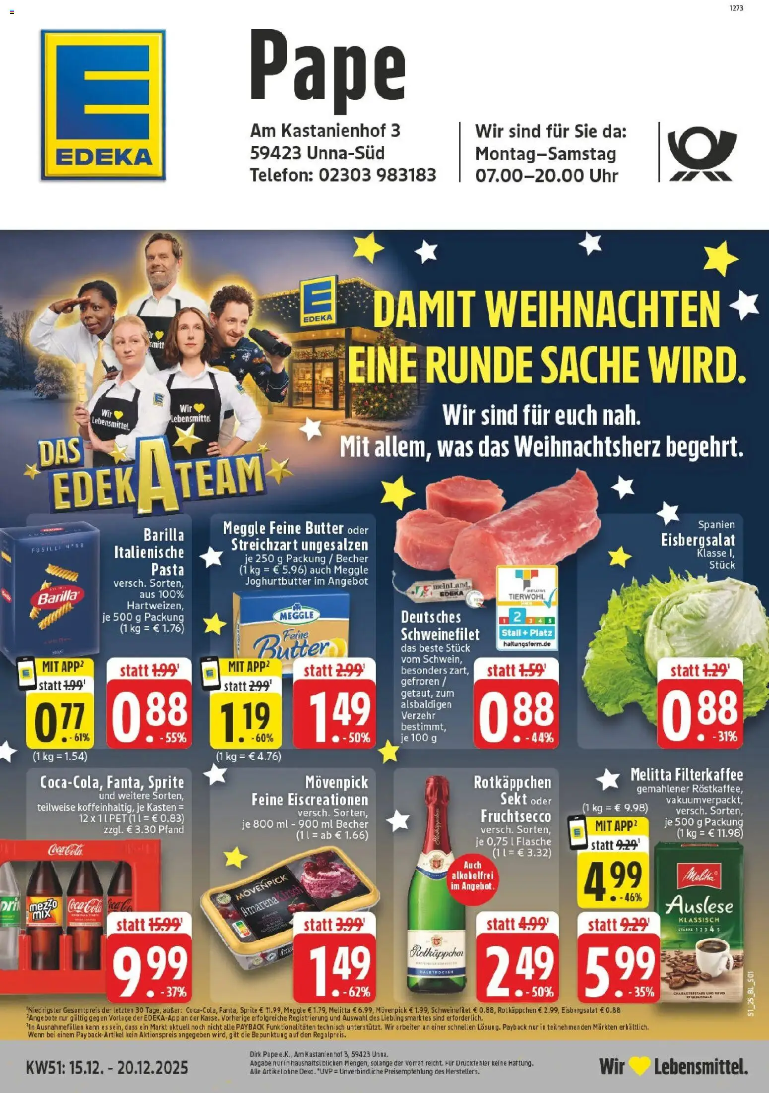 Vorschau von dem Prospekt des Geschäftes Edeka, gültig ab dem 15.12.2025