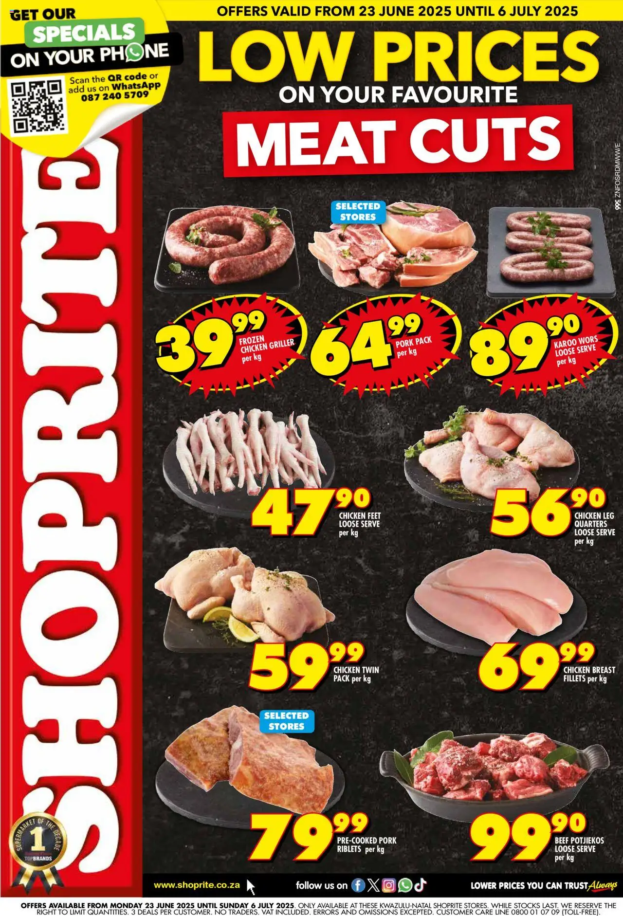Shoprite KwaZulu-Natal - Meat Low Prices 23/06 - 06/07/2025 >> Catalogue