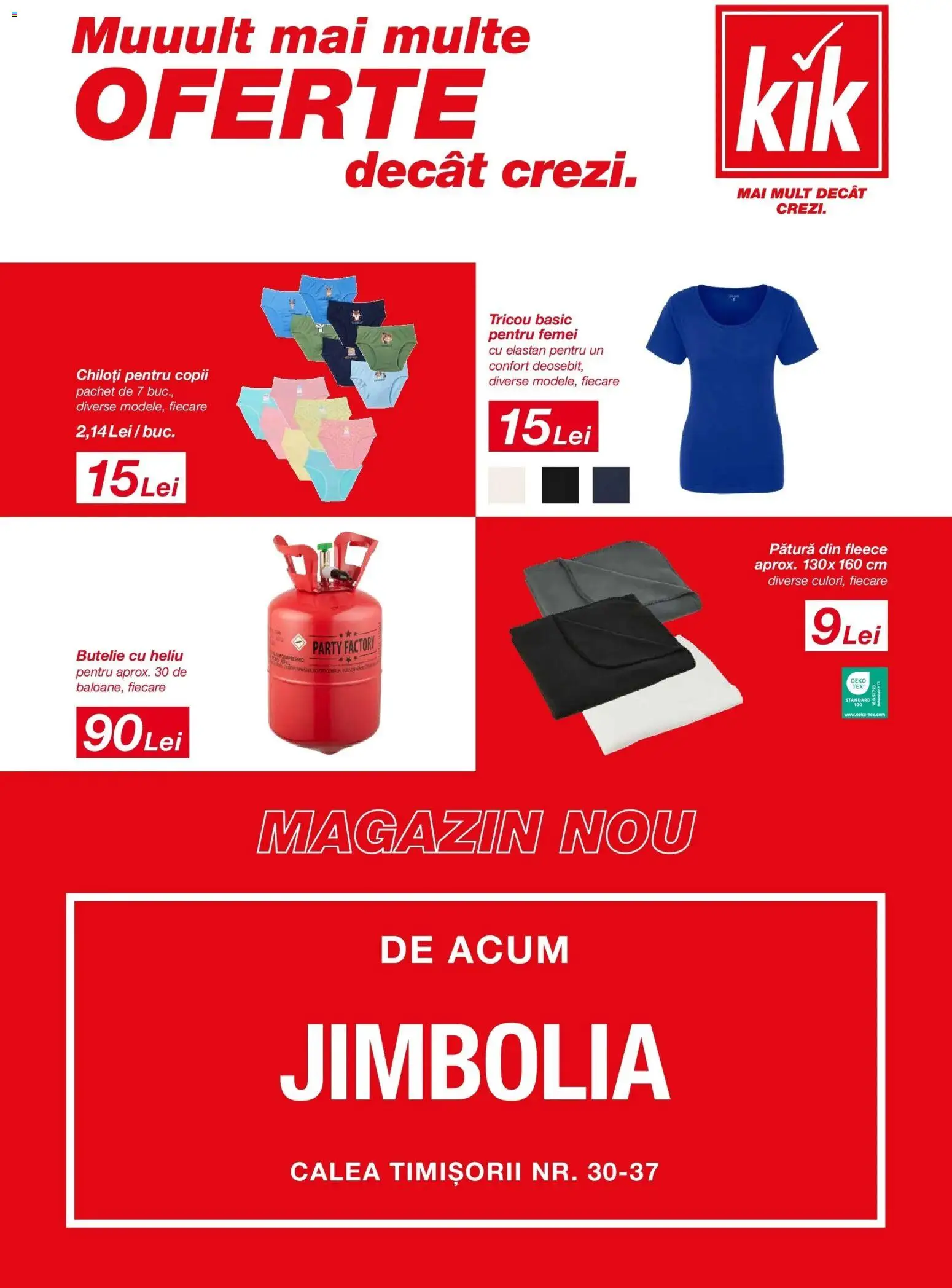 Previzualizarea de cataloage: Kik Jimbolia valabil de la 04.12.2025 - Tricou, Pătură, Chiloți, Tex