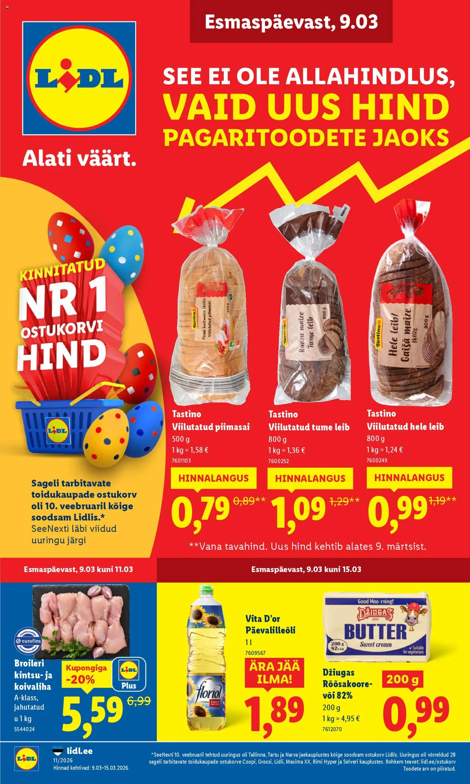 Lidl kliendilehe eelvaade alates 09.03.2026