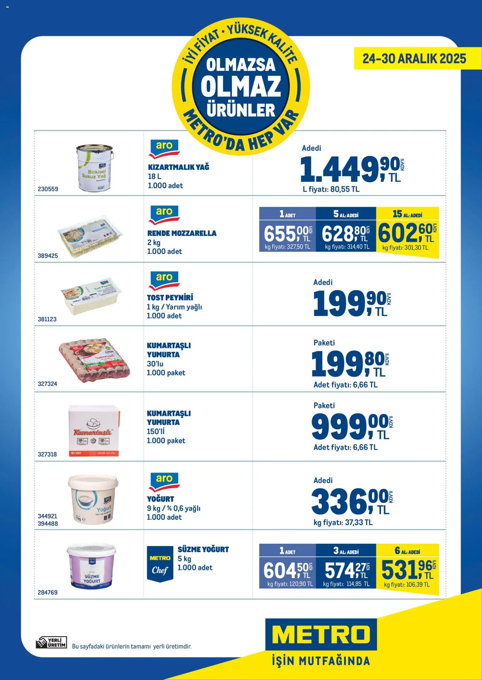 Metro Olmazsa Olmaz Ürünler 24.12.2025 - Broşürünün önizlemesi