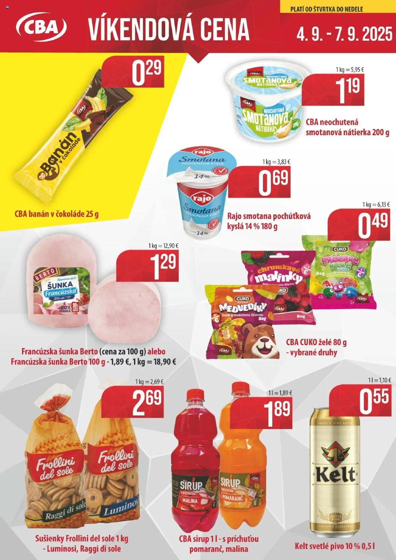 KARMEN CBA Víkendová cena (04.09. - 07.09.2025) - Akčná ponuka