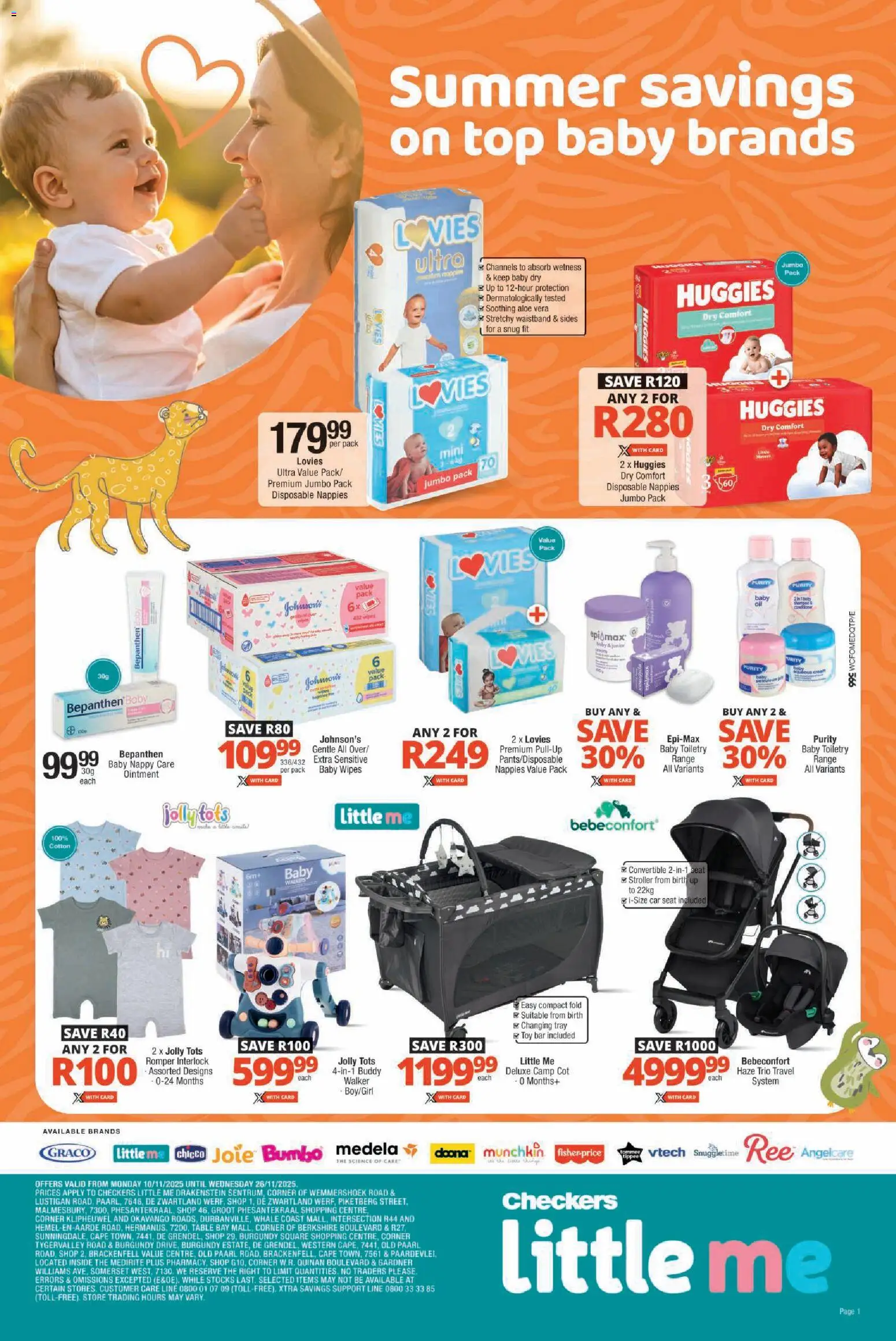 Preview of Checkers flyer valid from 09/11/2025 - Aloe Vera, Nappies, Tray, Table