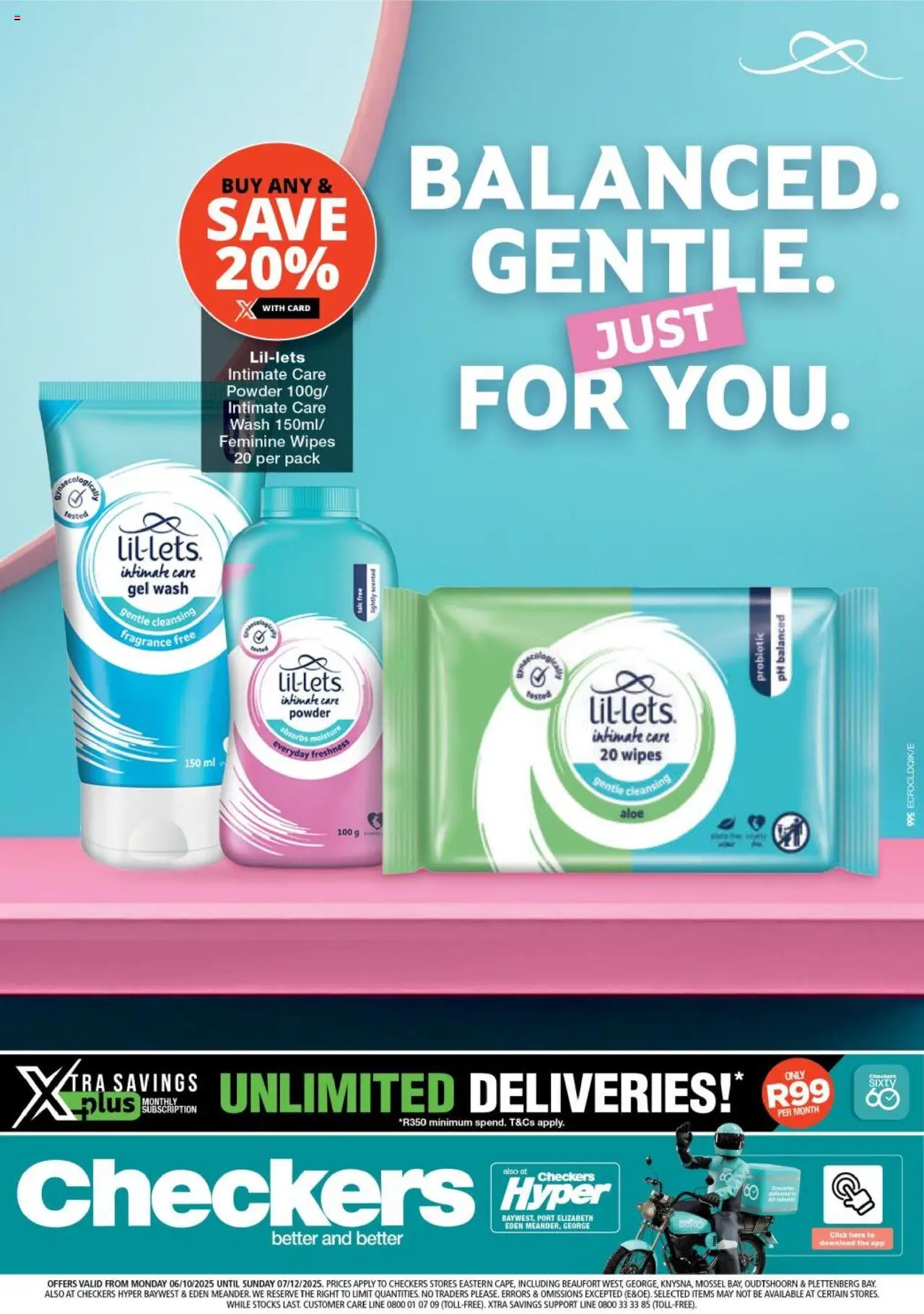 Checkers Eastern Cape - Lil-lets Promotion 06/10 - 07/12/2025 >> Catalogue - Fragrance, Powder