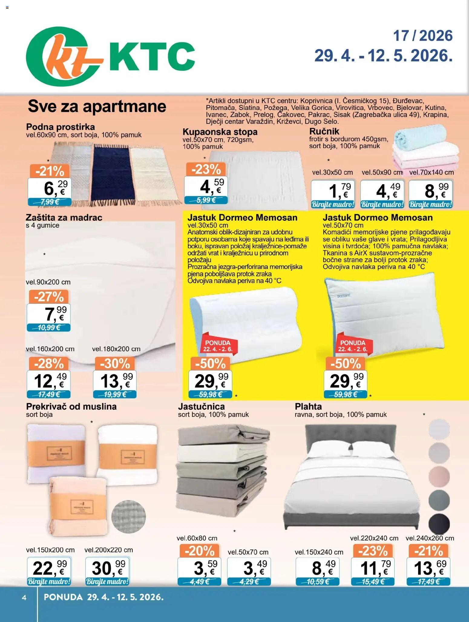 Pregled letka KTC Katalog tehnike i posuđa trgovine KTC vrijedi od 29.04.2026