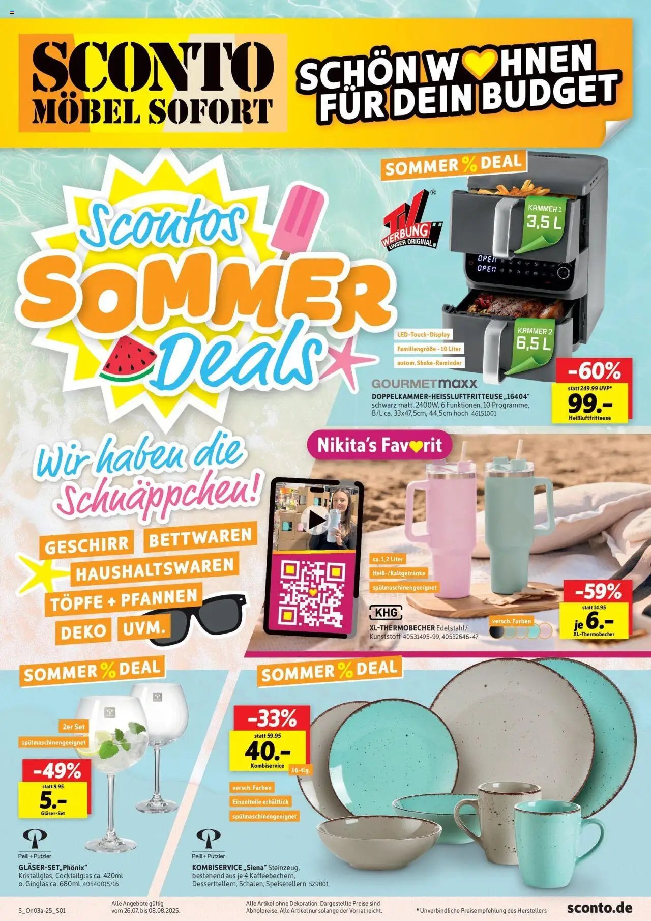 Sconto Sommer Deals Erfurt (vom 26.07.2025 - 08.08.2025) - Heißluftfritteuse