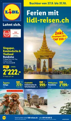 Vorschau des Merkblatts Aktionen Reisen Oktober vom Shop Lidl gültig von 27.09.2025 bis 31.10.2025