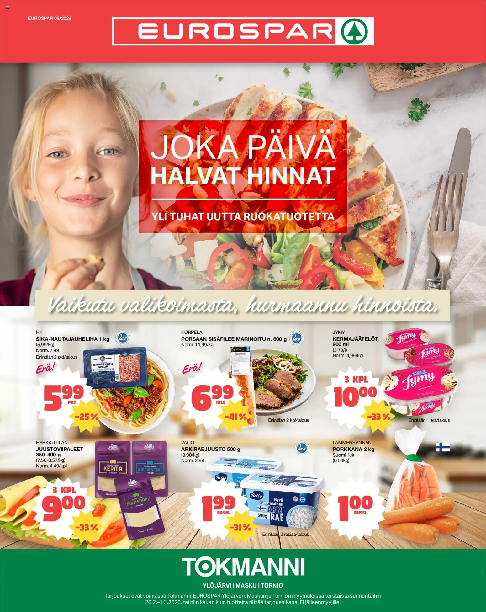 Kaupan Tokmanni EUROSPAR esikatselu, voimassa 26/02/2026