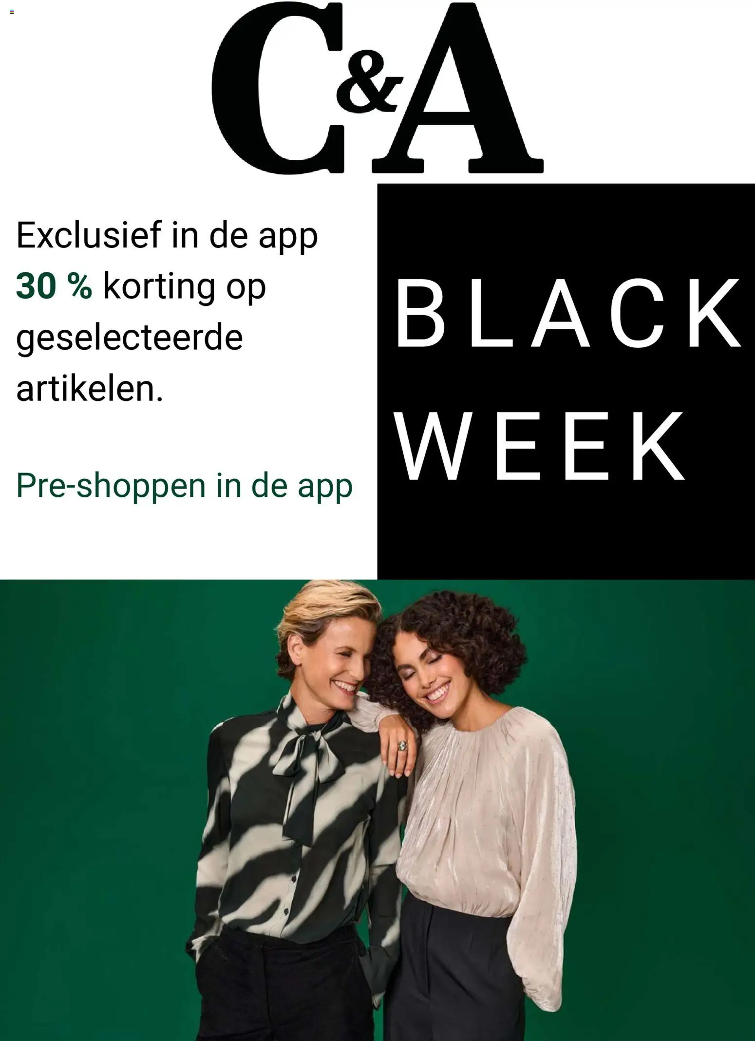 Voorbeeld van Black Friday kennisgeving van winkel C&A geldig vanaf 21-11-2025