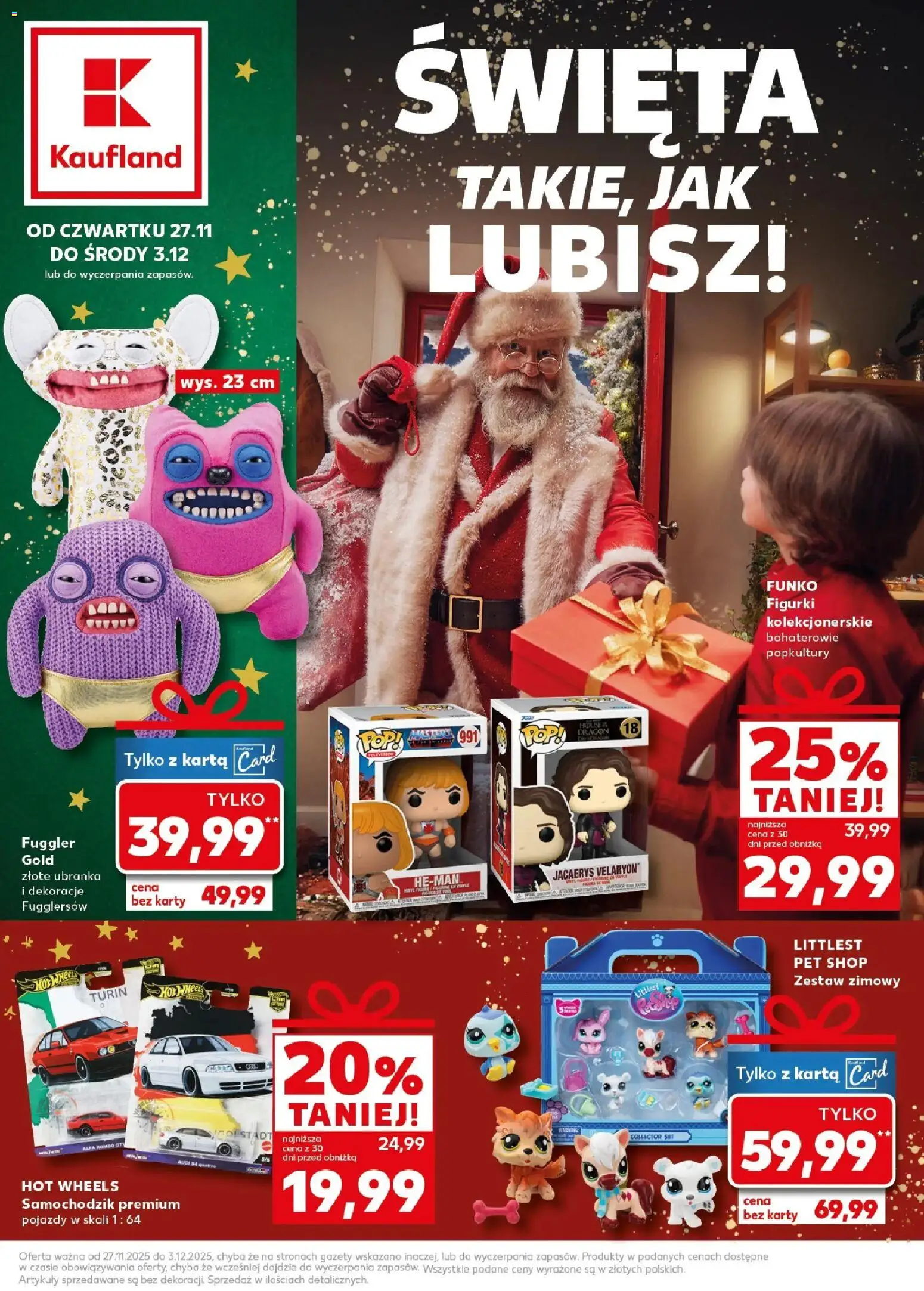 Pogląd gazetki "Zabawki" ze sklepu Kaufland ważnej od 27.11.2025 - Hot wheels, Figurki, Karta, Dekoracje, Gazety