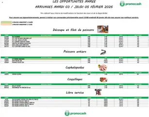 Prévisualisation de Opportunités Marée du magasin Promocash formulaire valide 03/02/2026