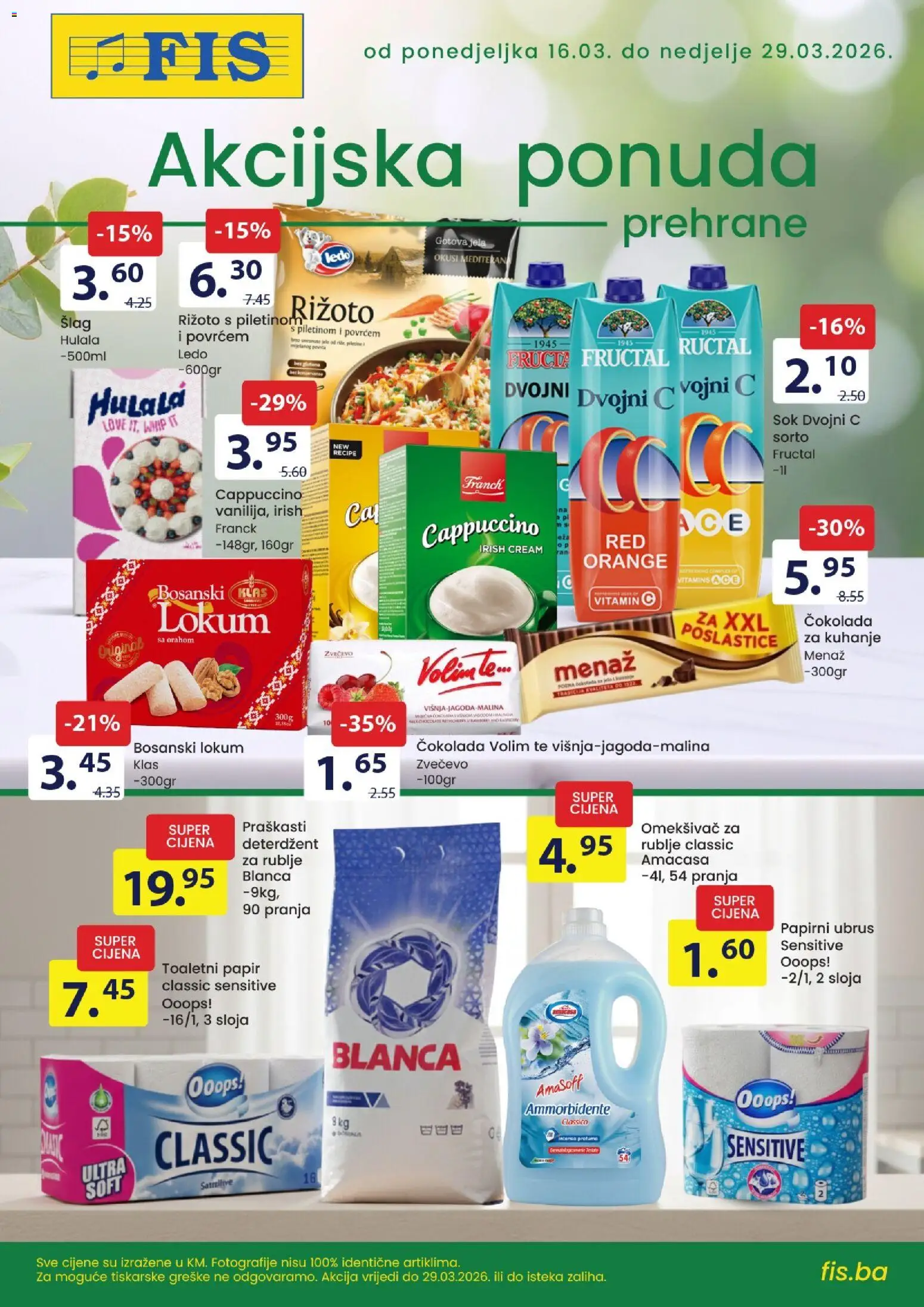 Pregled letka FIS akcijska ponuda trgovine FIS vrijedi od 16.03.2026