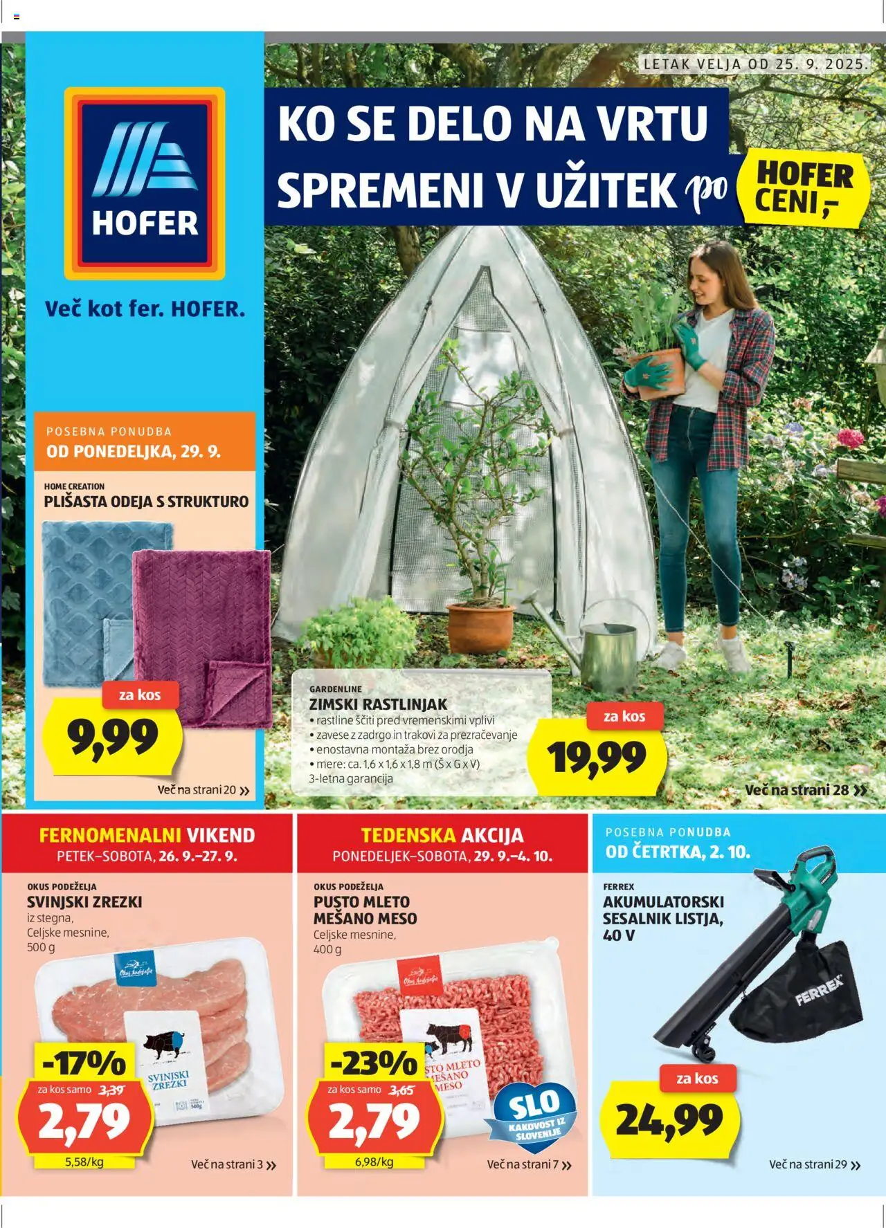 Hofer SI aktualni Katalog vrijedi od 25.09.2025 - tjedna akcija broj stranice 1