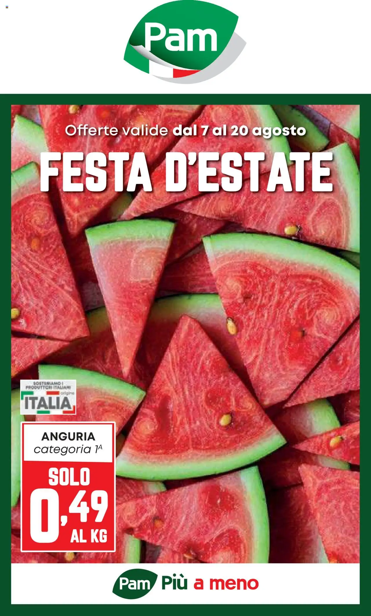 Volantino PAM valido da 07/08/2025 numero di pagina 1