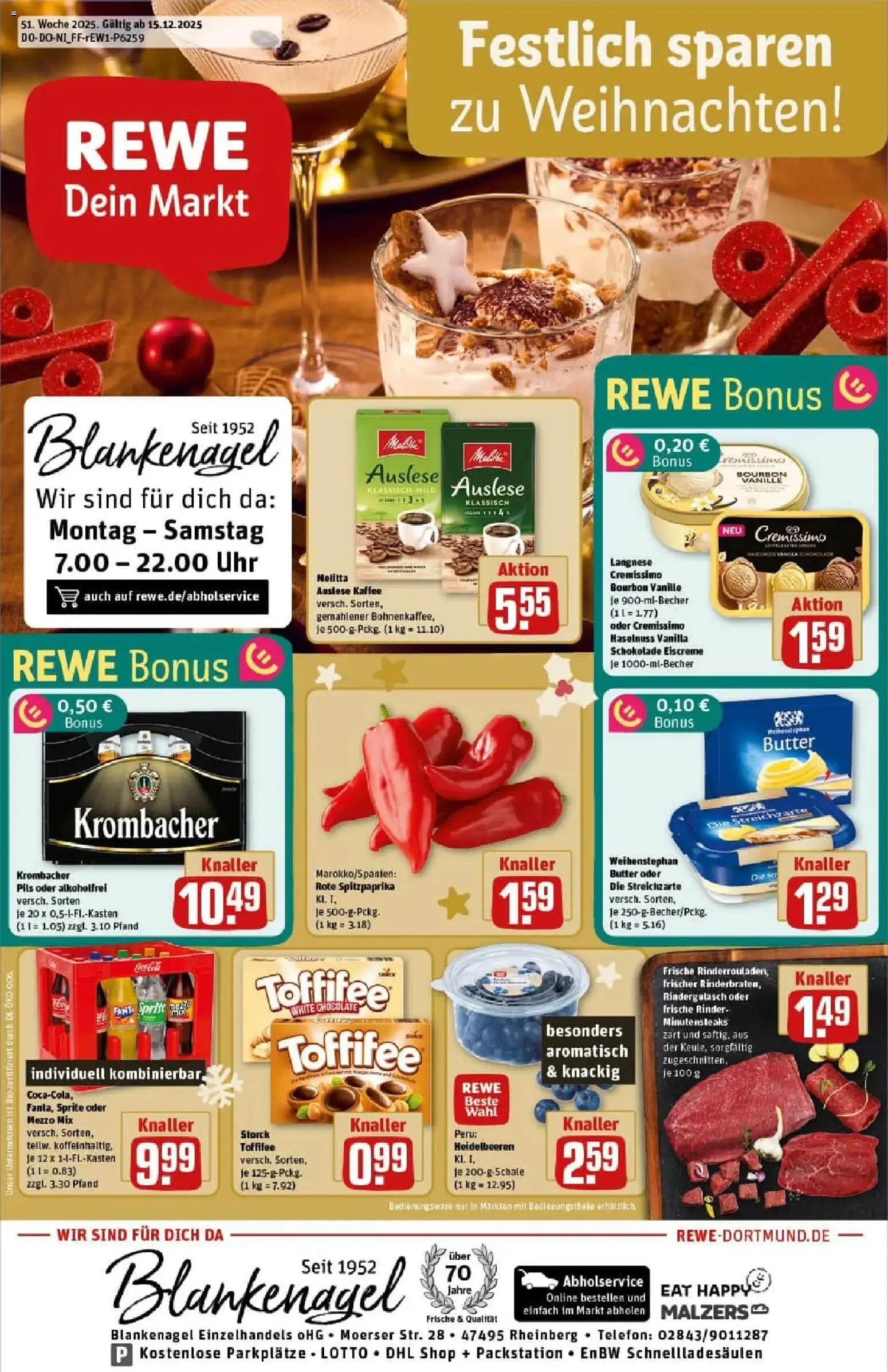Vorschau von dem Prospekt des Geschäftes Rewe, gültig ab dem 15.12.2025