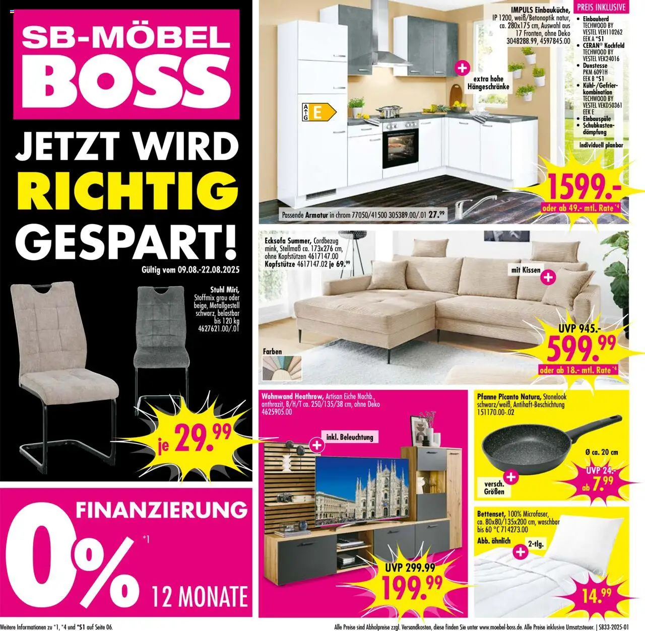 SB Möbel Boss Prospekt (vom 09.08.2025 - 22.08.2025)