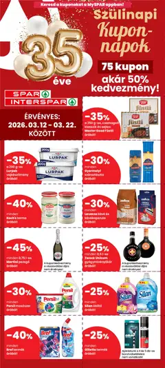 Spar - Spar Szülinapi kuponnapok megtekintése, amely érvényes 2026.03.12.-től