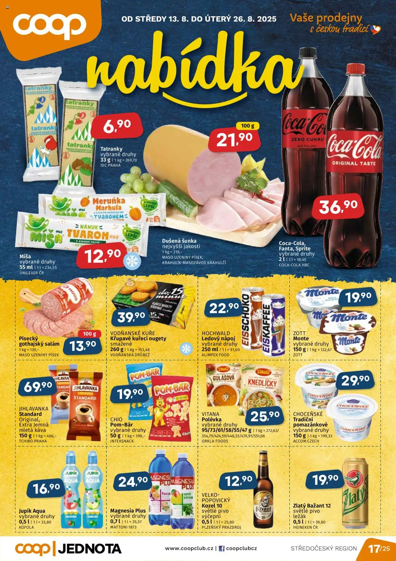  COOP Leták - Středočeský region (13.08.2025) - Jednota leták