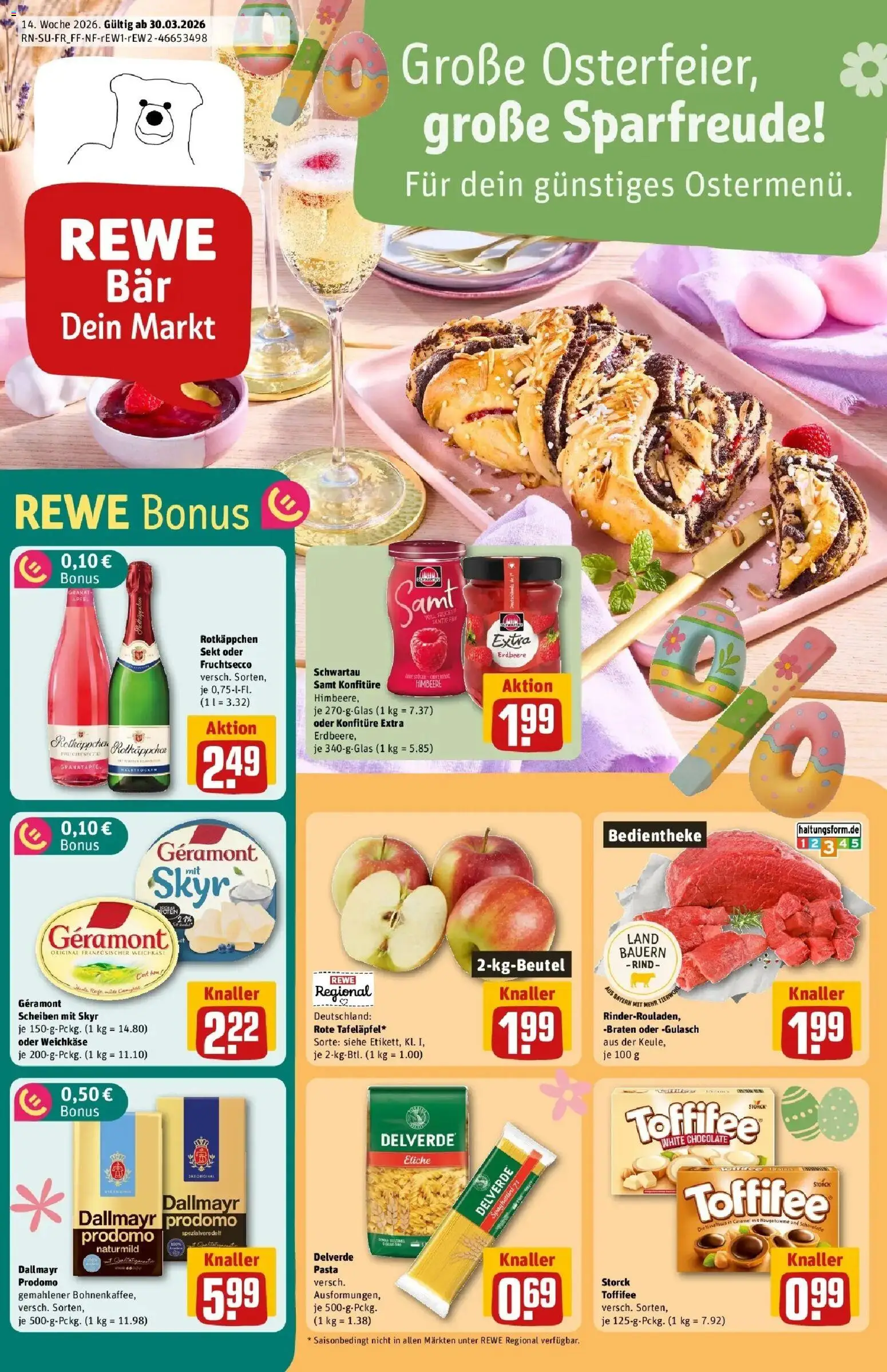 Vorschau von dem Prospekt des Geschäftes Rewe, gültig ab dem 30.03.2026
