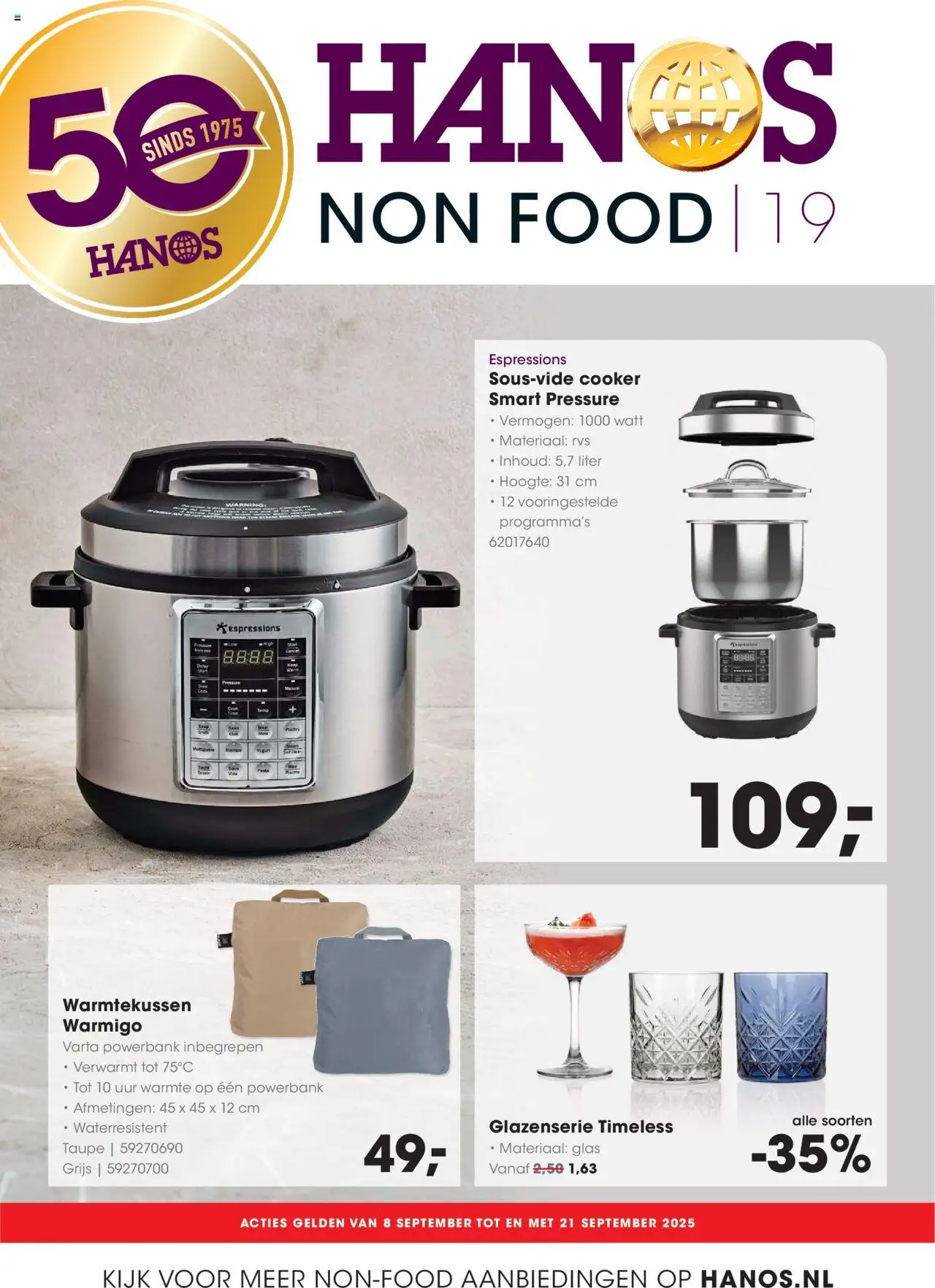 Hanos shop Special non-food folder geldig vanaf 08-09-2025 - Paginanummer 1