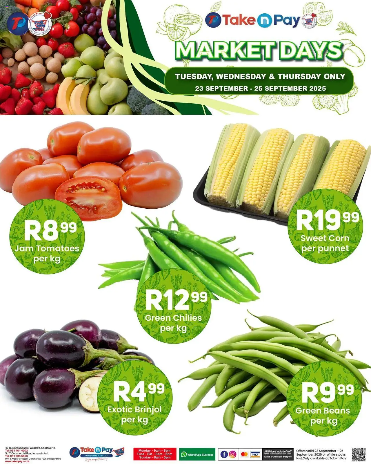 Take n Pay Market Days from 23/09 - 25/09/2025 > Promotions