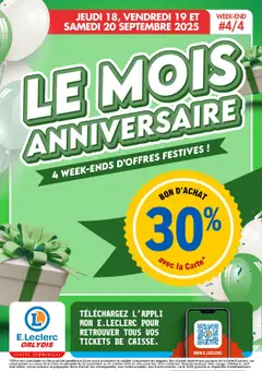 Prévisualisation de Catalogue le mois anniversaire du magasin E.Leclerc formulaire valide 18/09/2025