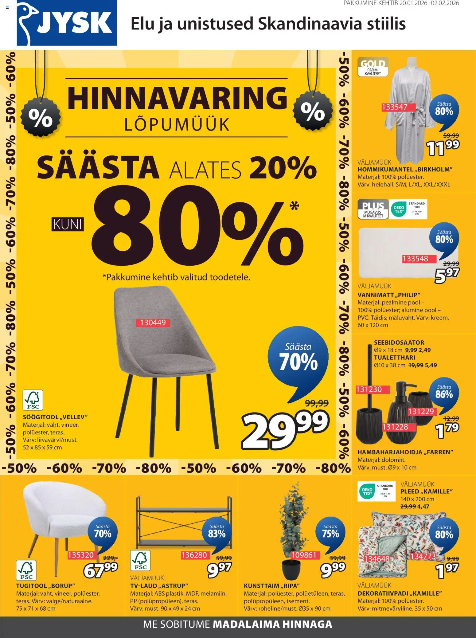 JYSK kliendilehe eelvaade alates 20.01.2026
