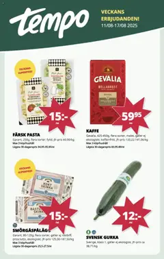 Förhandsgranska reklamblad Aktuella reklamblad Tempo från butik Tempo gäller från 11/08/2025