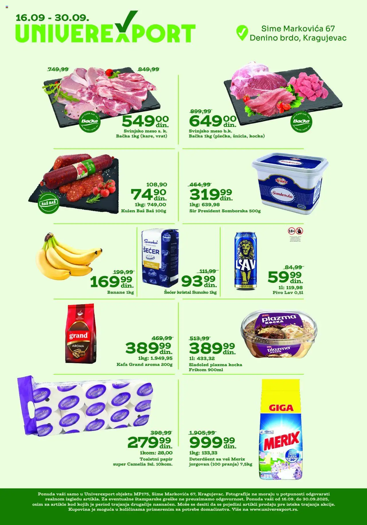 Univerexport katalog važi od 16.09.2025 - stranica 1