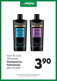 Kaupan Prisma Tarjoukset TRESemmé esikatselu, voimassa 10/12/2025
