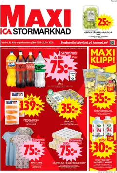 Förhandsgranska reklamblad Aktuella reklamblad ICA Maxi från butik ICA Maxi gäller från 25/08/2025