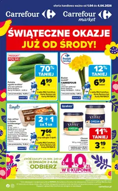 Pogląd gazetki "Carrefour gazetka - Świąteczne Okazje Już Od Środy" ze sklepu Carrefour ważnej od 01.04.2026