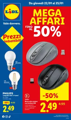 Anteprima dell'opuscolo Volantino Mega Affari dal negozio Lidl valido da 22/01/2026
